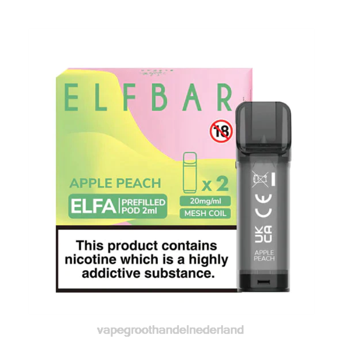 2NRV325 appel perzik - Vape Amsterdam ELFBAR Elfa voorgevulde capsule - 2 ml - 20 mg (2 stuks)