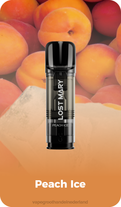 2NRV428 perzik ijs - Vape groothandel Nederland LOST MARY Tappo voorgevulde vervangende peulen