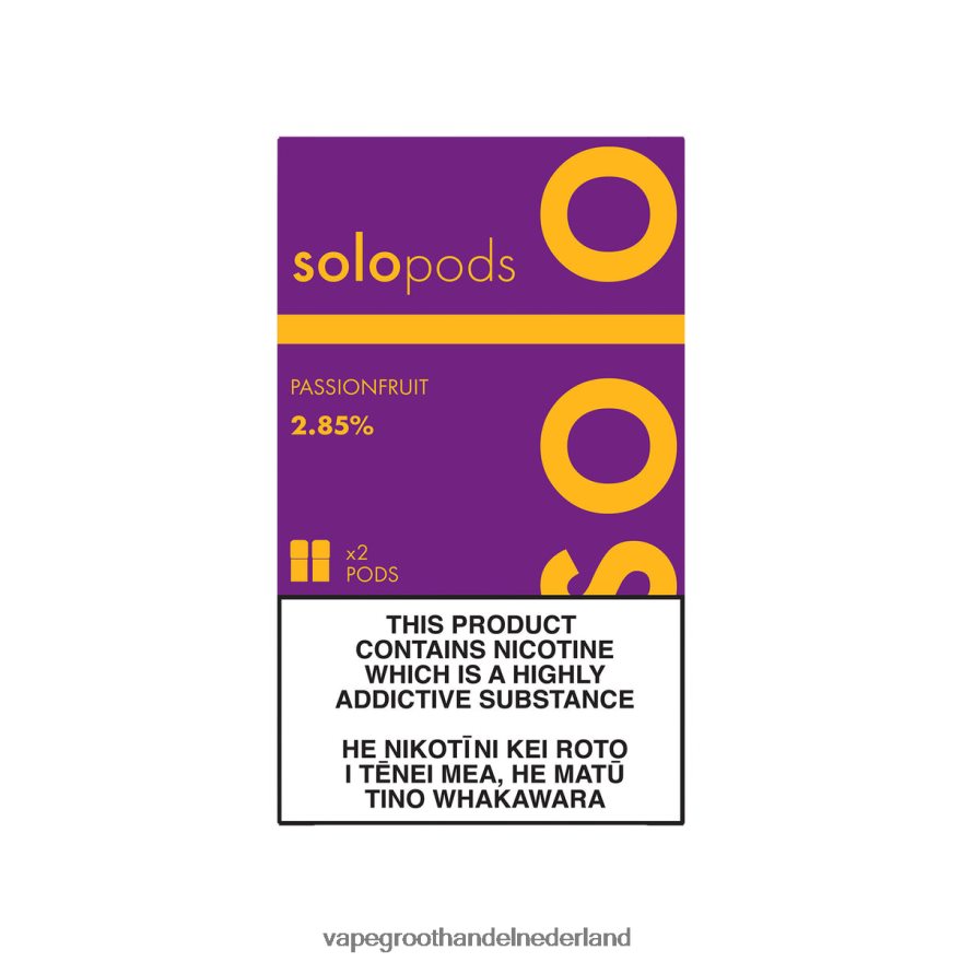 Vape Amsterdam J4X8F456 - Solo vervangende pod, 2-pack passievrucht