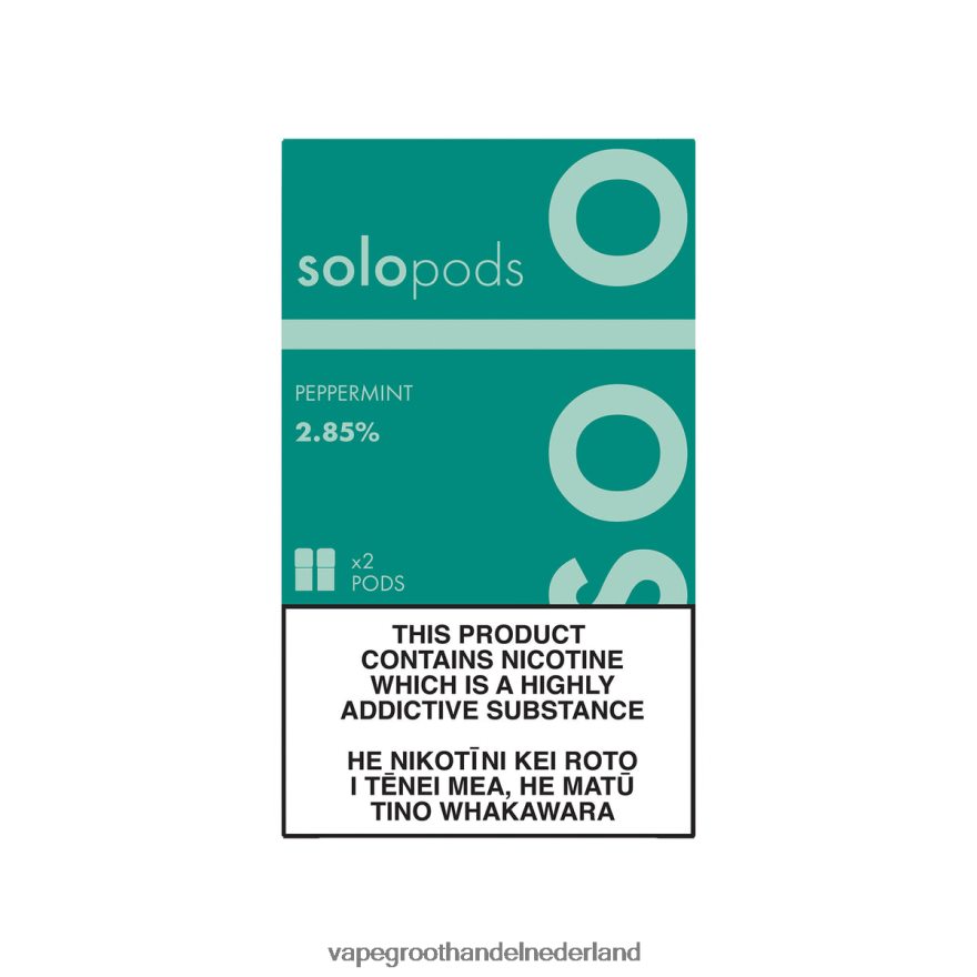 Vape Nederland J4X8F463 - Solo vervangende pod, 2-pack pepermunt