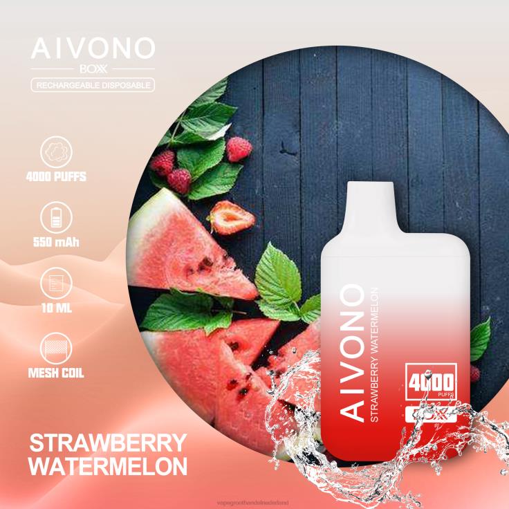 Aivono AIM BOXX 4000 aardbei watermeloen - TZFB4214 Wegwerpbaar Vape