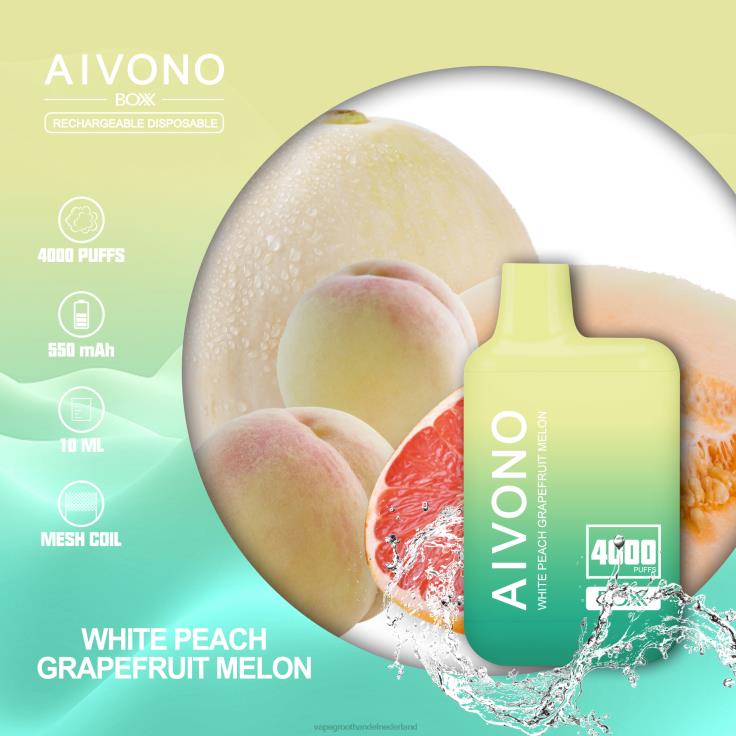 Aivono AIM BOXX 4000 witte perzik-grapefruitmeloen - TZFB4224 Vape Amsterdam