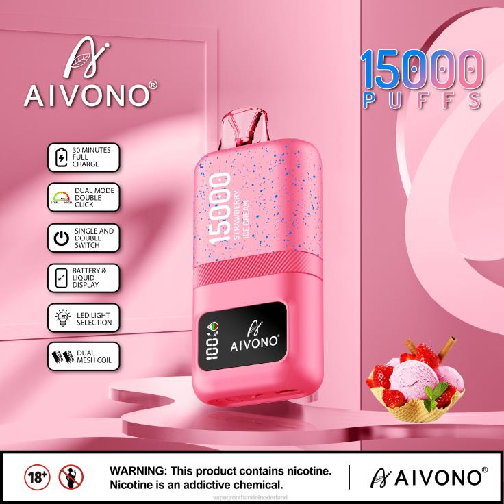 Aivono AIM magic 15000 aardbeienijs - TZFB466 Vape Groothandel Amersfoort
