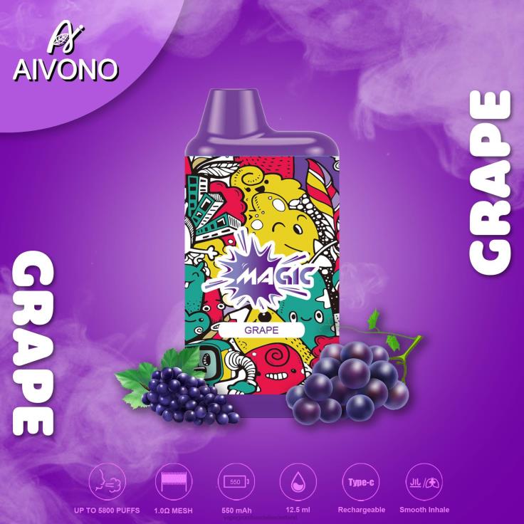 Aivono AIM MAGIC 5800 monddoossigaret druif - TZFB492 Vape Bestseller