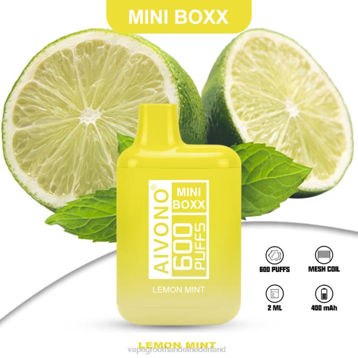 Aivono AIM MINI BOXX 600 citroen munt - TZFB4233 Vape Groothandel Nederland