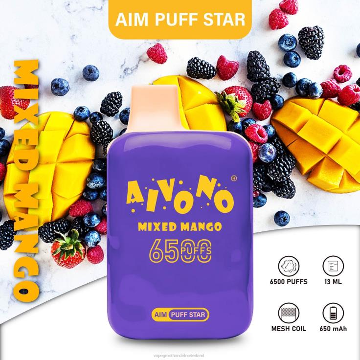 Aivono AIM PUFF STAR 6500 gemengde mango - TZFB4296 Vape Amsterdam