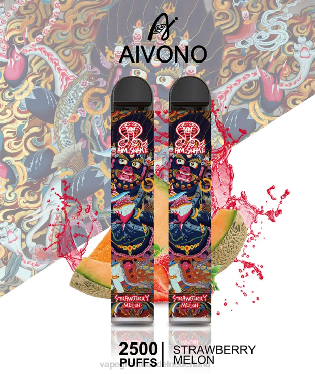 Aivono AIM SNAKE 2500 aardbei meloen - TZFB4320 Vape Amsterdam