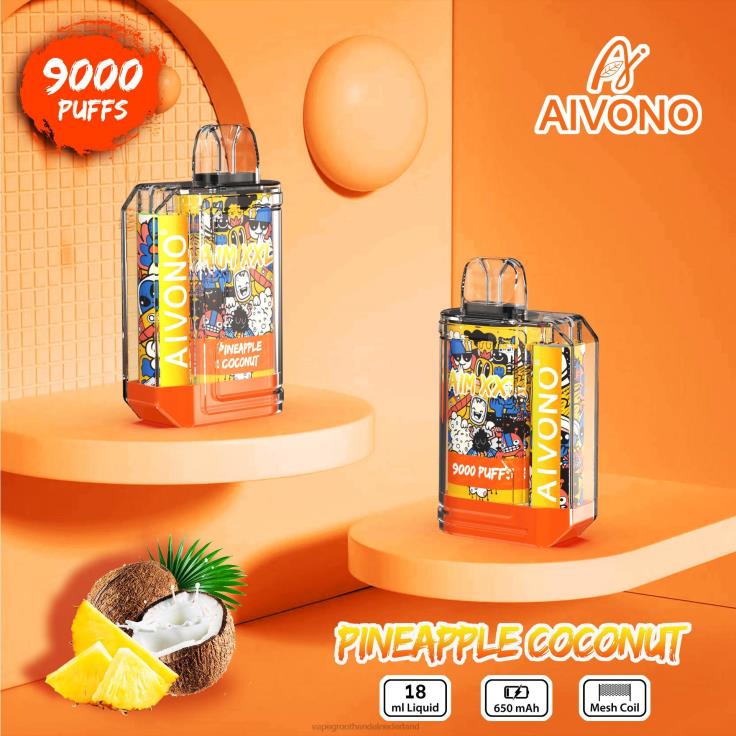 Aivono AIM XXL 9000 mondsticker transparant ananas kokosnoot - TZFB452 Vape Bestseller