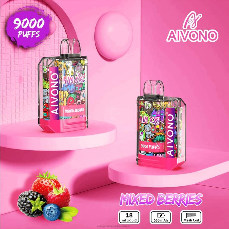 Aivono AIM XXL 9000 mondsticker transparant gemengde bessen - TZFB451 Groothandel Vape Wegwerp