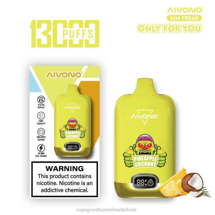 Aivono AIM FREAK 13000 ananas kokosnoot - TZFB4248 Vape Amsterdam