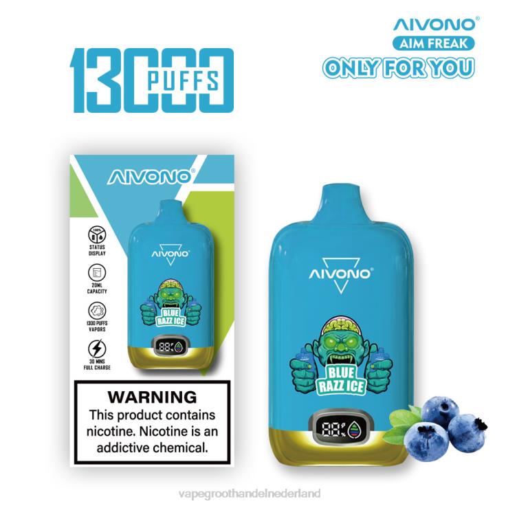 Aivono AIM FREAK 13000 blauw razz-ijs - TZFB4242 Vape Groothandel Amersfoort