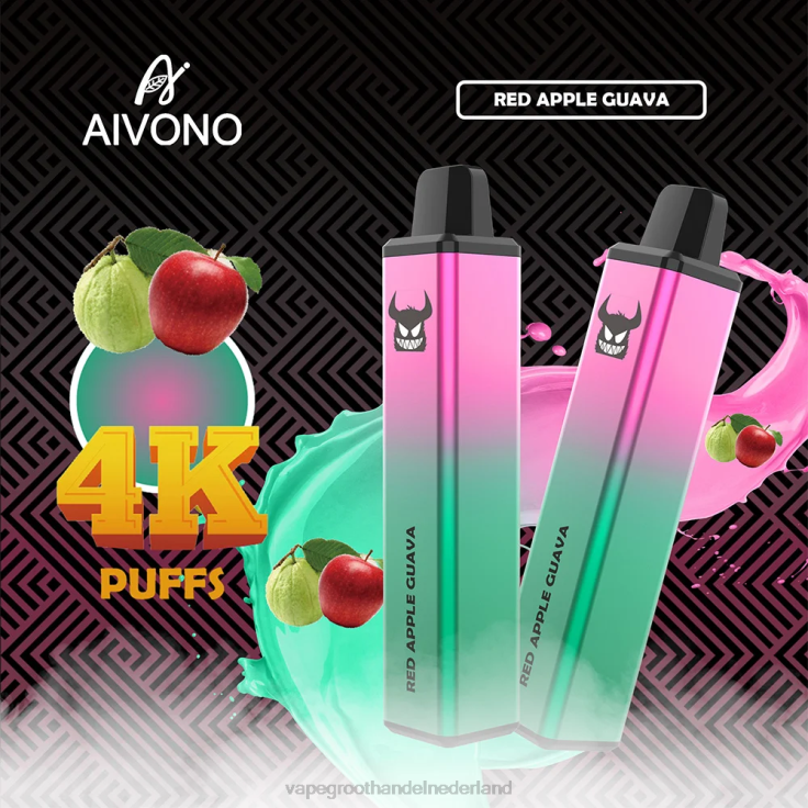 Aivono AIM FREAK 4000 rode appelguave - TZFB4257 Vape Groothandel Nederland