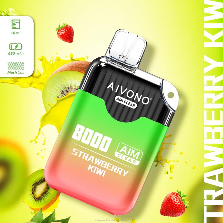 Aivono AIM CLEAR 8000 aardbei-kiwi - TZFB4210 Vape Groothandel Amersfoort