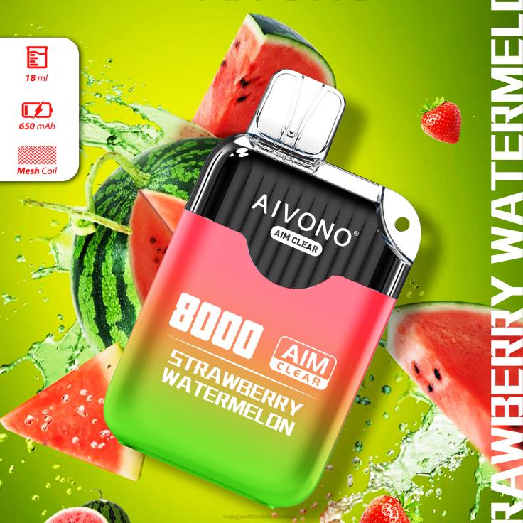 Aivono AIM CLEAR 8000 aardbei watermeloen - TZFB4208 Vape Amsterdam