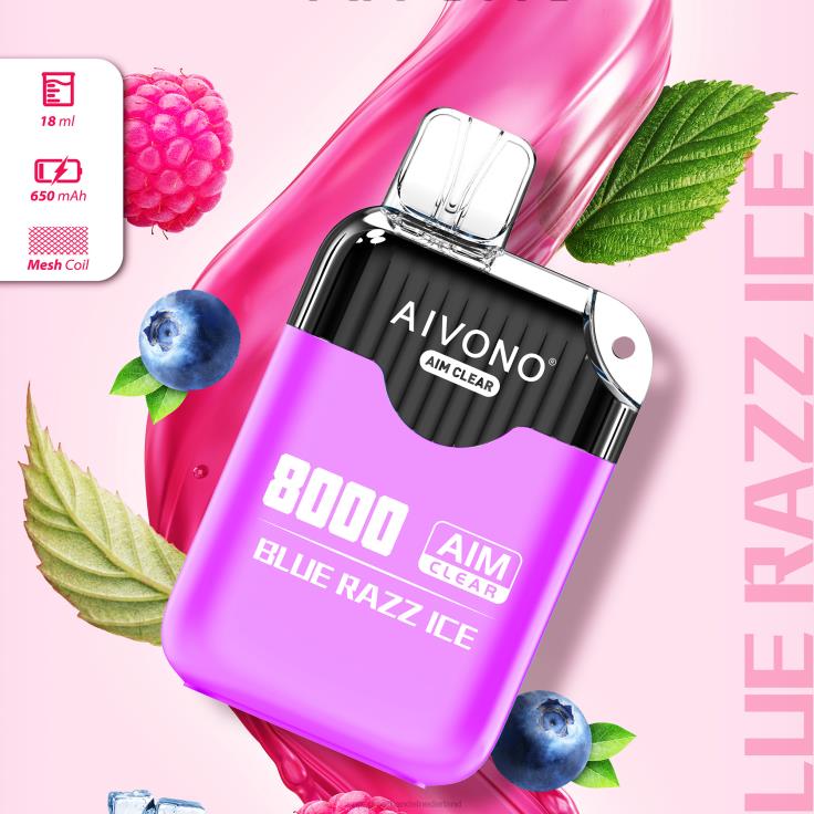 Aivono AIM CLEAR 8000 blauw razz-ijs - TZFB4202 Vape Groothandel Amersfoort