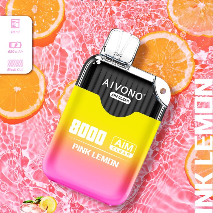 Aivono AIM CLEAR 8000 roze citroen - TZFB4211 Groothandel Vape Wegwerp