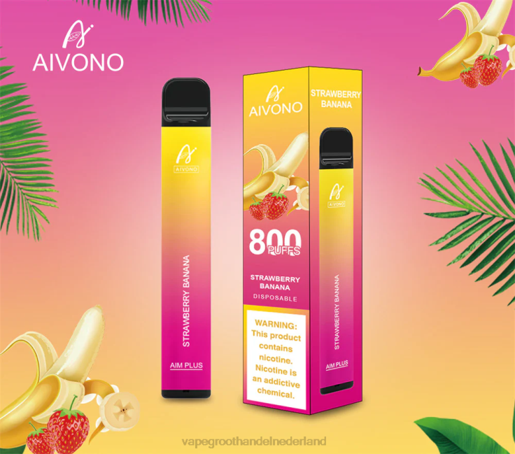 Aivono AIM PLUS 800 aardbei banaan - TZFB4192 Vape Amsterdam