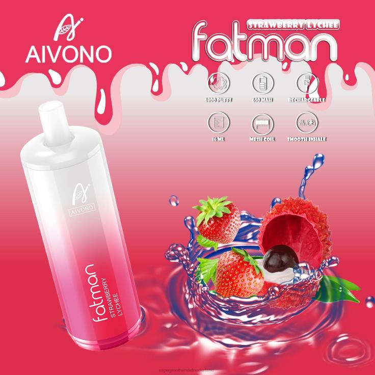 Aivono FATMAN 6800 aardbei-lychee - TZFB423 Vape Nederland