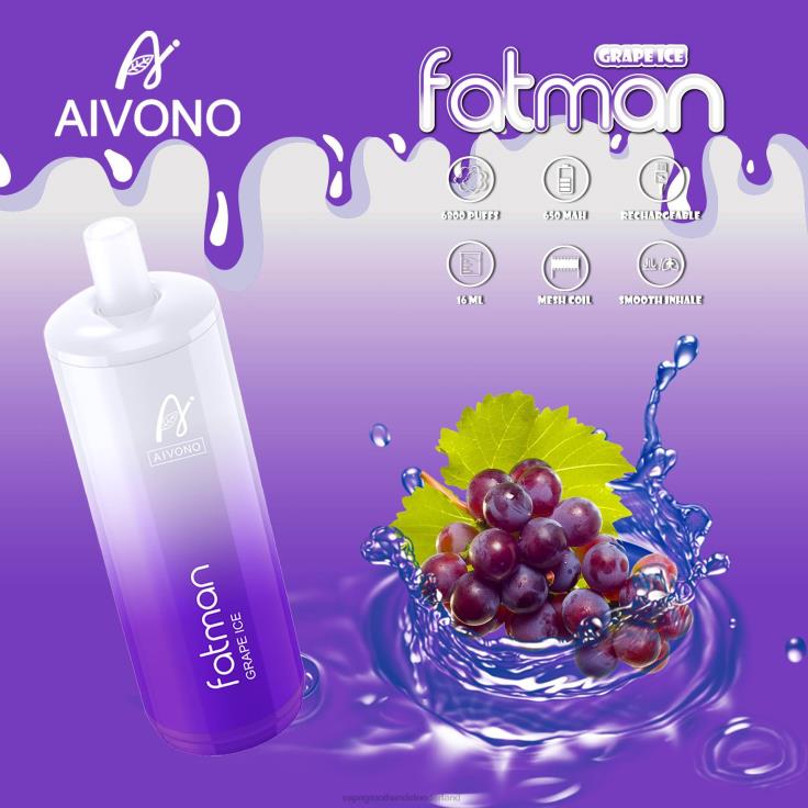 Aivono FATMAN 6800 druiven ijs - TZFB424 Vape Amsterdam