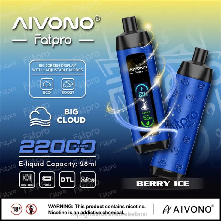 Aivono Fatpro 22000 bessen ijs - TZFB410 Vape Groothandel Amersfoort