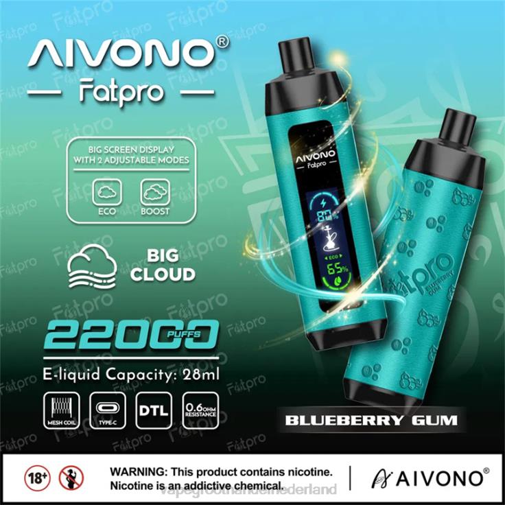 Aivono Fatpro 22000 bosbessengom - TZFB49 Vape Groothandel Nederland