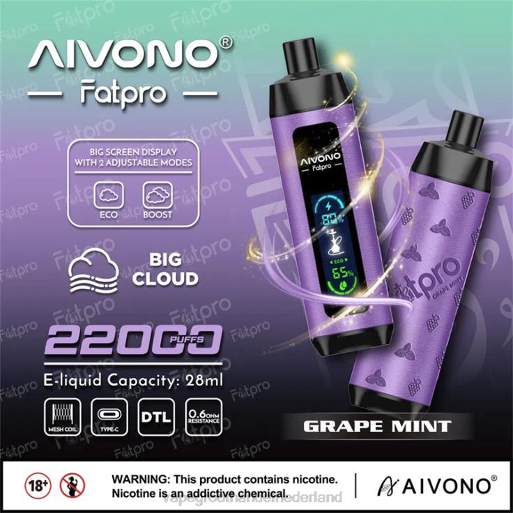Aivono Fatpro 22000 druiven munt - TZFB42 Vape Groothandel Amersfoort