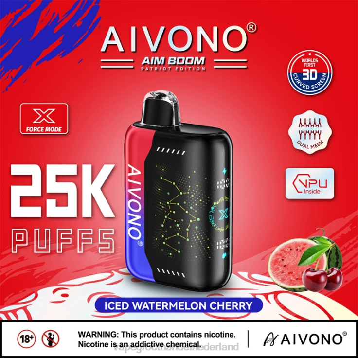 Aivono AIM BOOM 25000 ijskoude watermeloenkers - TZFB4347 Groothandel Vape Wegwerp