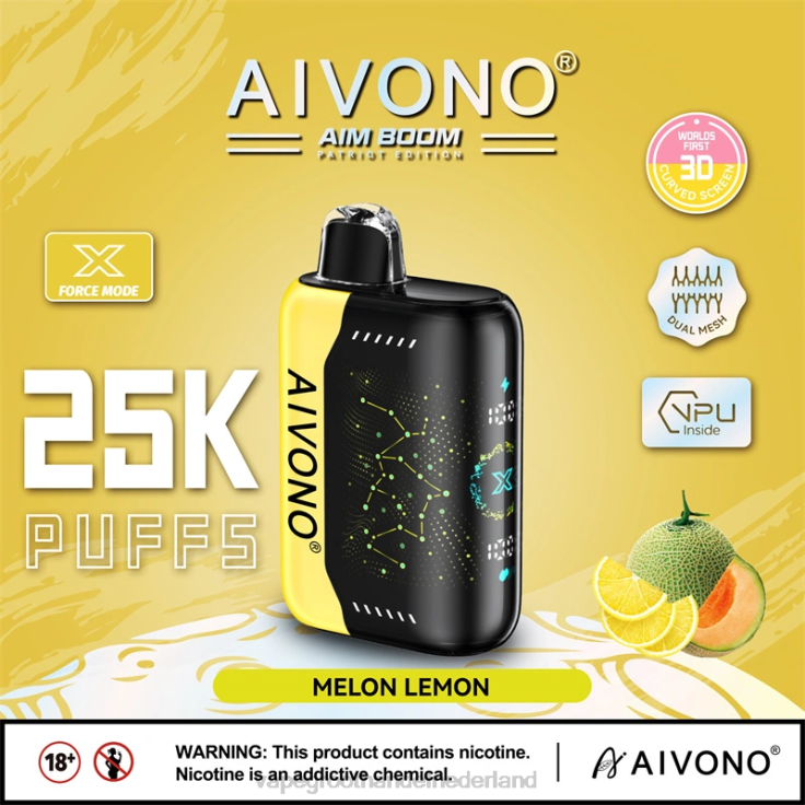 Aivono AIM BOOM 25000 meloen citroen - TZFB4348 Vape Bestseller