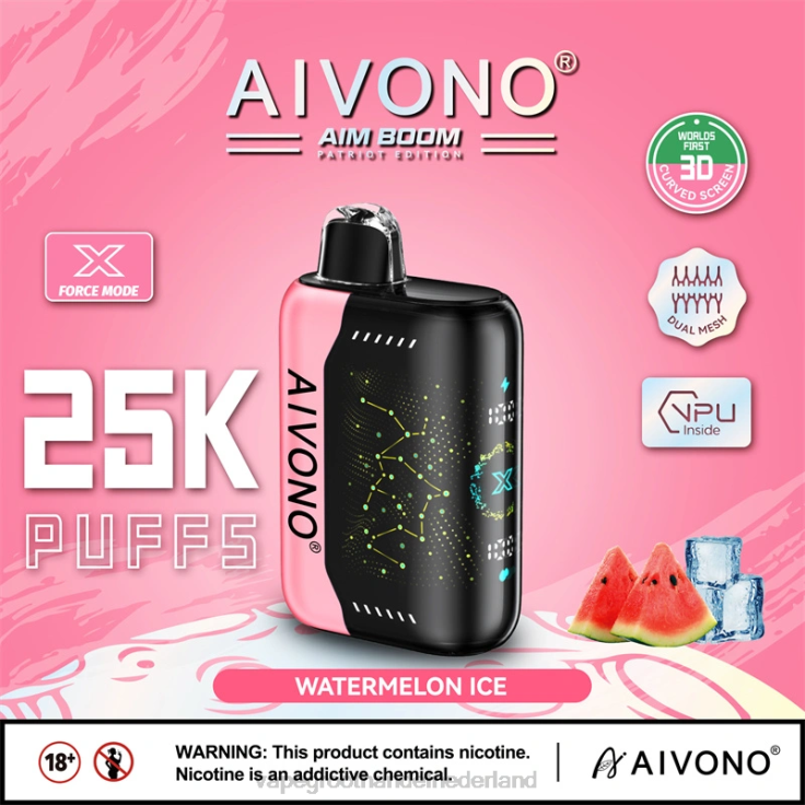 Aivono AIM BOOM 25000 watermeloen ijs - TZFB4353 Vape Groothandel Nederland