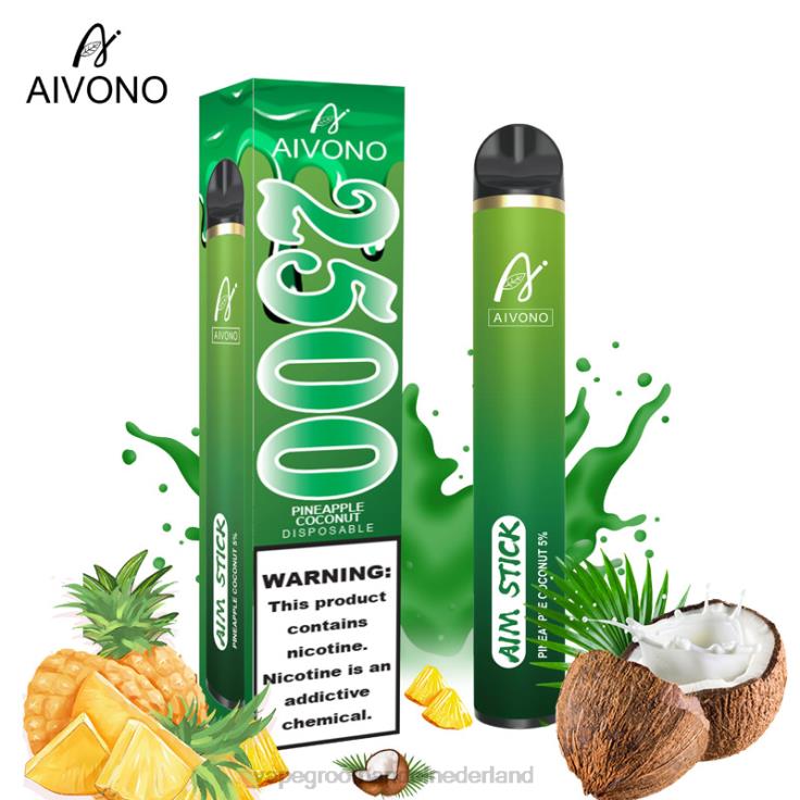 Aivono AIM STICK 2500 ananas kokosnoot - TZFB4153 Vape Groothandel Nederland
