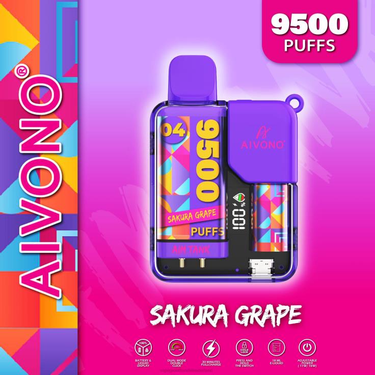 Aivono AIM TANK 9500 Sakura-druif - TZFB436 Vape Bestseller