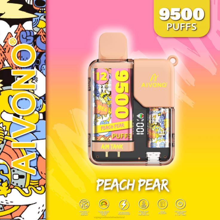 Aivono AIM TANK 9500 perzik peer - TZFB441 Vape Groothandel Nederland