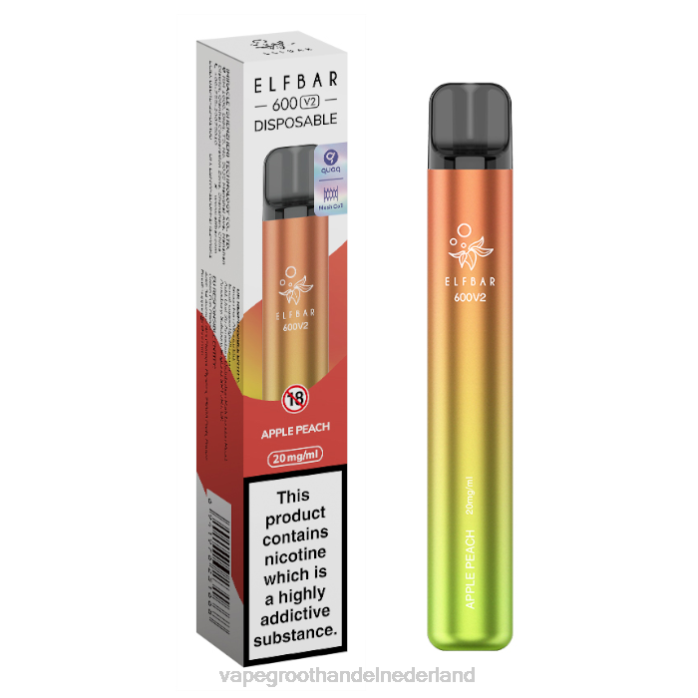 2NRV270 appel perzik - groothandel Vape wegwerp ELFBAR 600V2 20mg
