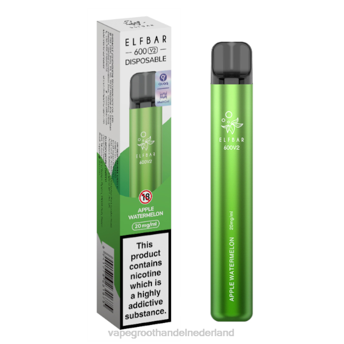 2NRV271 appel watermeloen - wegwerpbaar Vape ELFBAR 600V2 20mg