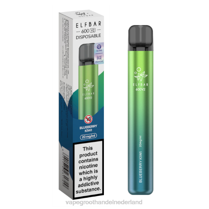 2NRV276 bosbessen-kiwi - wegwerp Vape Groningen ELFBAR 600V2 20mg