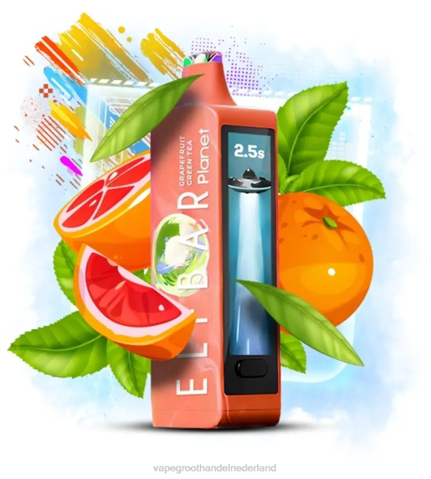 Elf Bar Planet 25000 - 6V6T17 grapefruit groene thee Vape Groothandel Nederland