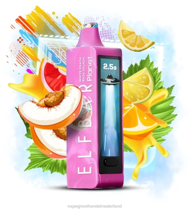 Elf Bar Planet 25000 - 6V6T20 witte perzik baja splash Vape Bestseller