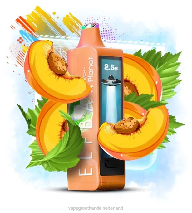 Elf Bar Planet 25000 - 6V6T24 perzik Vape Amsterdam