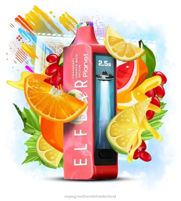 Elf Bar Planet 25000 - 6V6T30 cranberry oranje baja splash Wegwerpbaar Vape