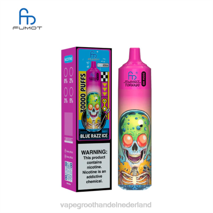 Groothandel Vape Wegwerp BJ2F3 blauw razz-ijs Fumot Tornado 30k muziek