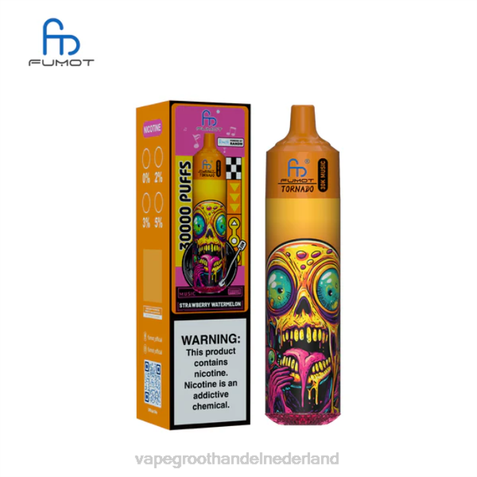 Pod Systeem Vape BJ2F28 aardbei watermeloen Fumot Tornado 30k muziek