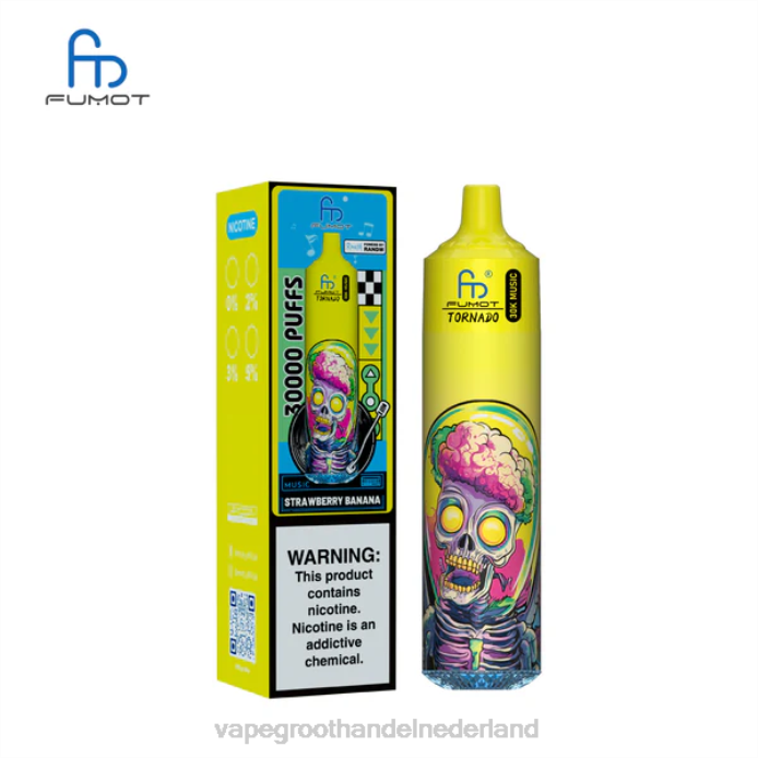 Vape Bestseller BJ2F25 aardbei banaan Fumot Tornado 30k muziek