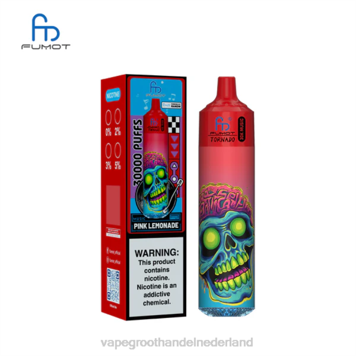 Vape Groothandel Amersfoort BJ2F23 roze limonade Fumot Tornado 30k muziek