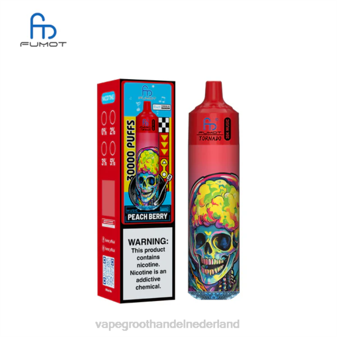 Vape Groothandel Inkoop BJ2F19 perzik bes Fumot Tornado 30k muziek