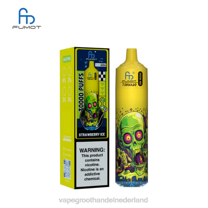 Vape Groothandel Inkoop BJ2F26 aardbeien ijs Fumot Tornado 30k muziek