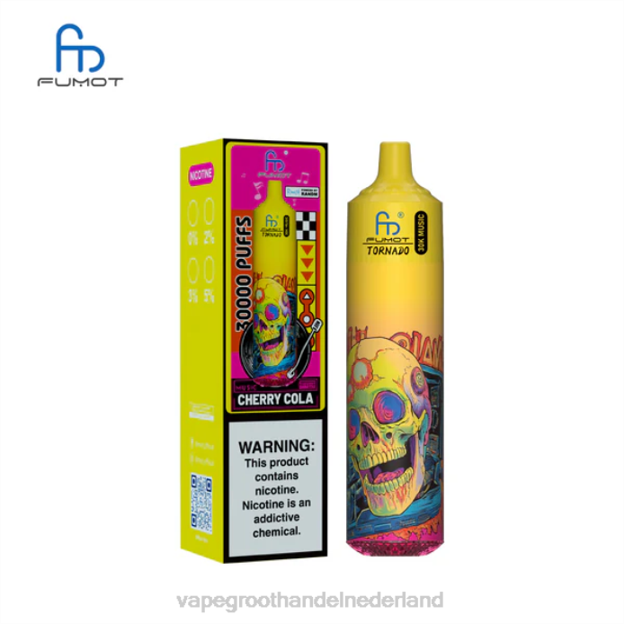 Vape Groothandel Nederland BJ2F8 kersen cola Fumot Tornado 30k muziek