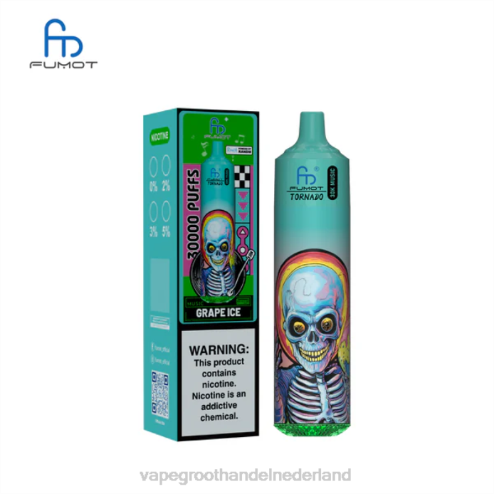 Wegwerpbaar Vape BJ2F13 druiven ijs Fumot Tornado 30k muziek