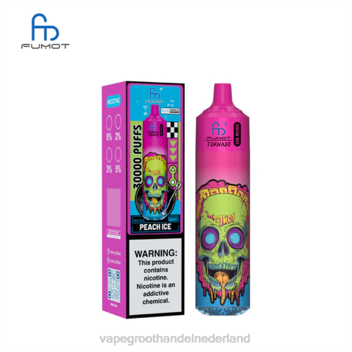 Wegwerpbaar Vape BJ2F20 perzik ijs Fumot Tornado 30k muziek
