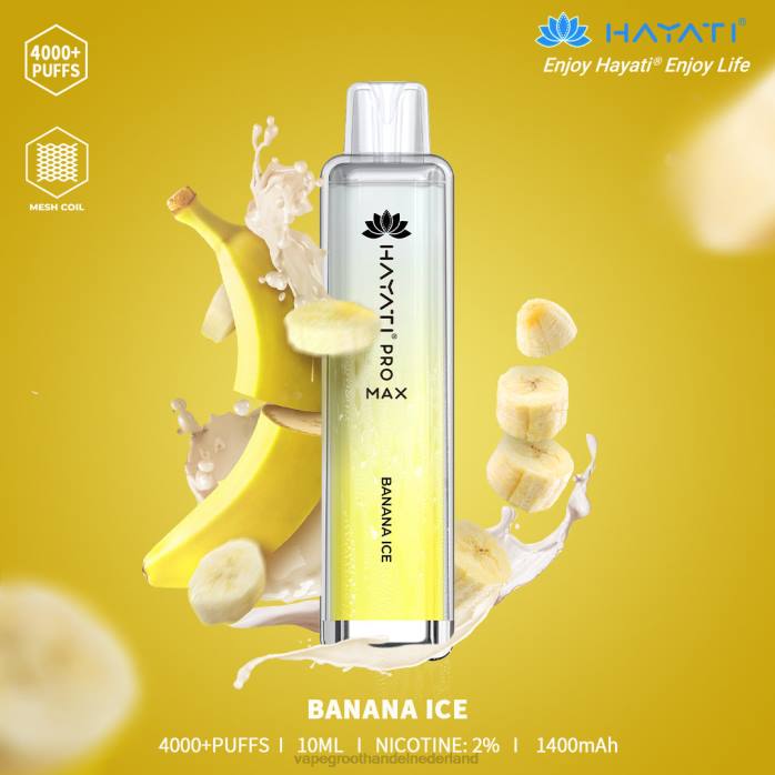 2NRV144 bananen ijs - Vape Nederland Hayati Pro Max 4000