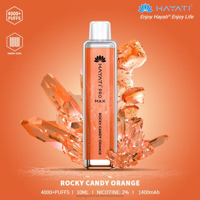 2NRV172 rotsachtig snoepje oranje - Vape groothandel inkoop Hayati Pro Max 4000